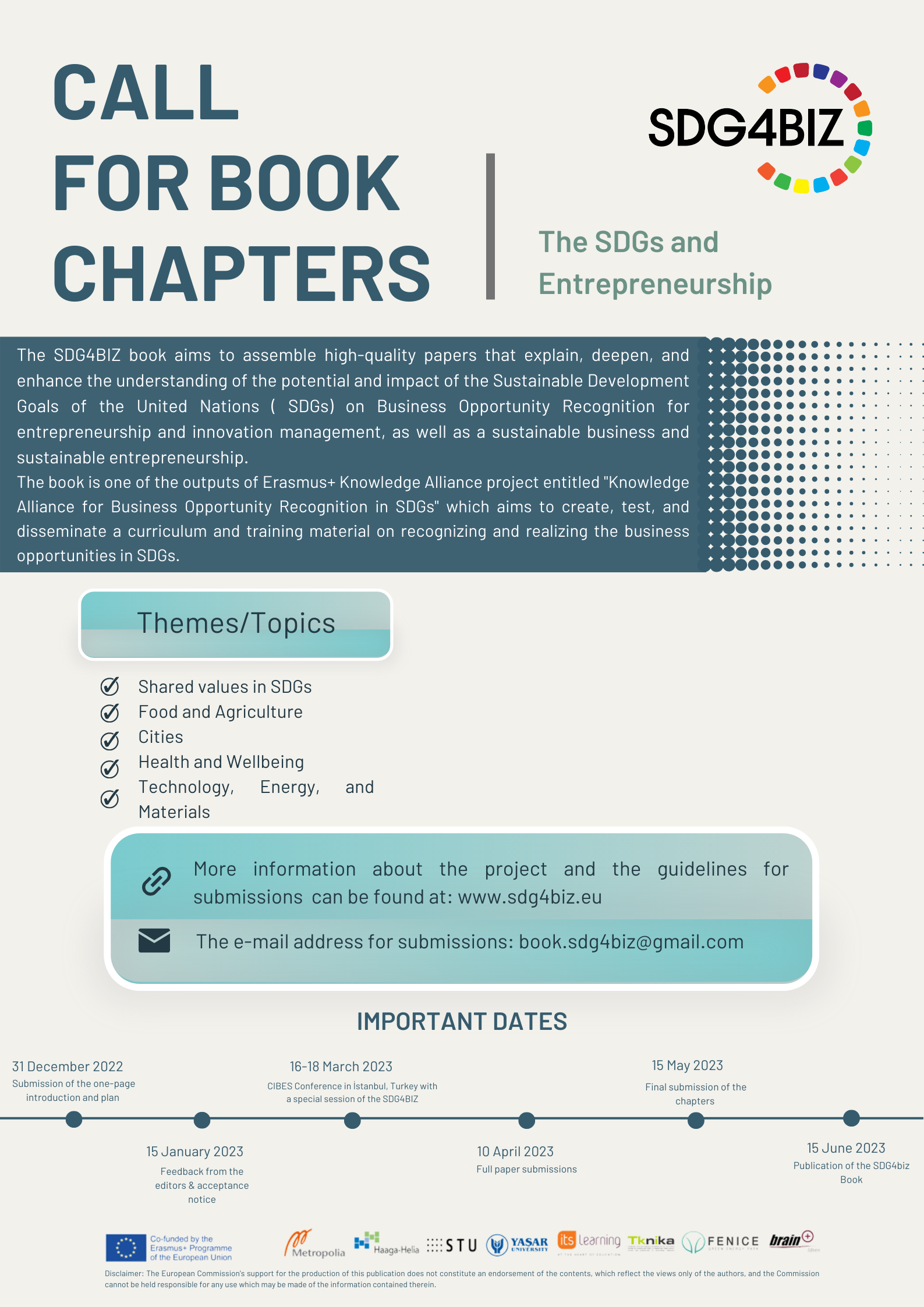 Call for Book Chapters The SDGs and Entrepreneurship European Union
